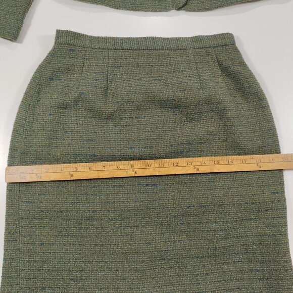Petite Sophisticate Suit Wool Blend Blazer & Skirt Sexy Librarian Teacher Sz 8 - Picture 11 of 16